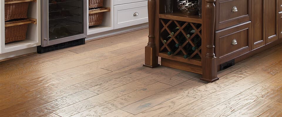 rustic hardwood floor adds character in a kitchen